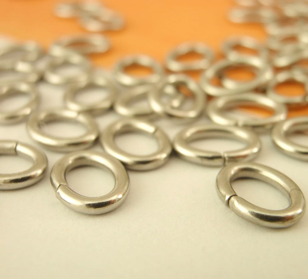 50 Stainless Steel OVAL Jump Rings - You Choose 18 or 16 gauge - Best Commercially Made - 100% Guarantee