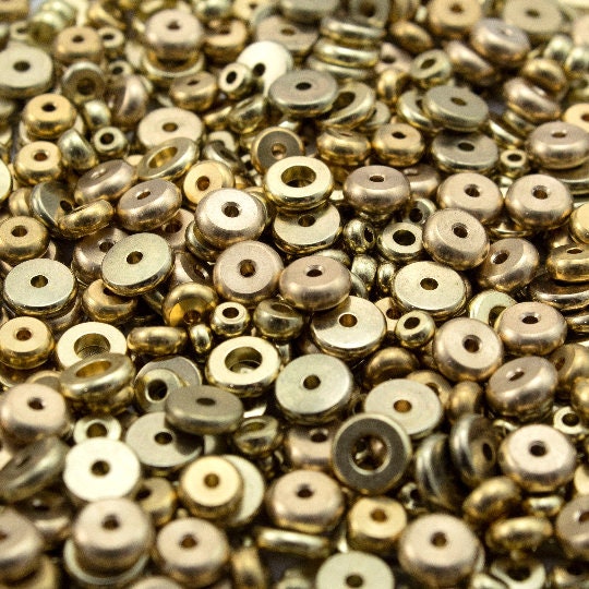 30 Beads Solid Brass Rondelle 3mm, 4mm, 5mm, 6mm - 100% Guarantee