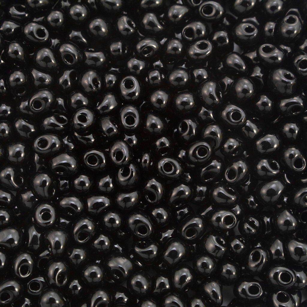 Opaque Black Fringe Glass Beads - 3.4mm Miyuki Tear Drops - 100% Guarantee
