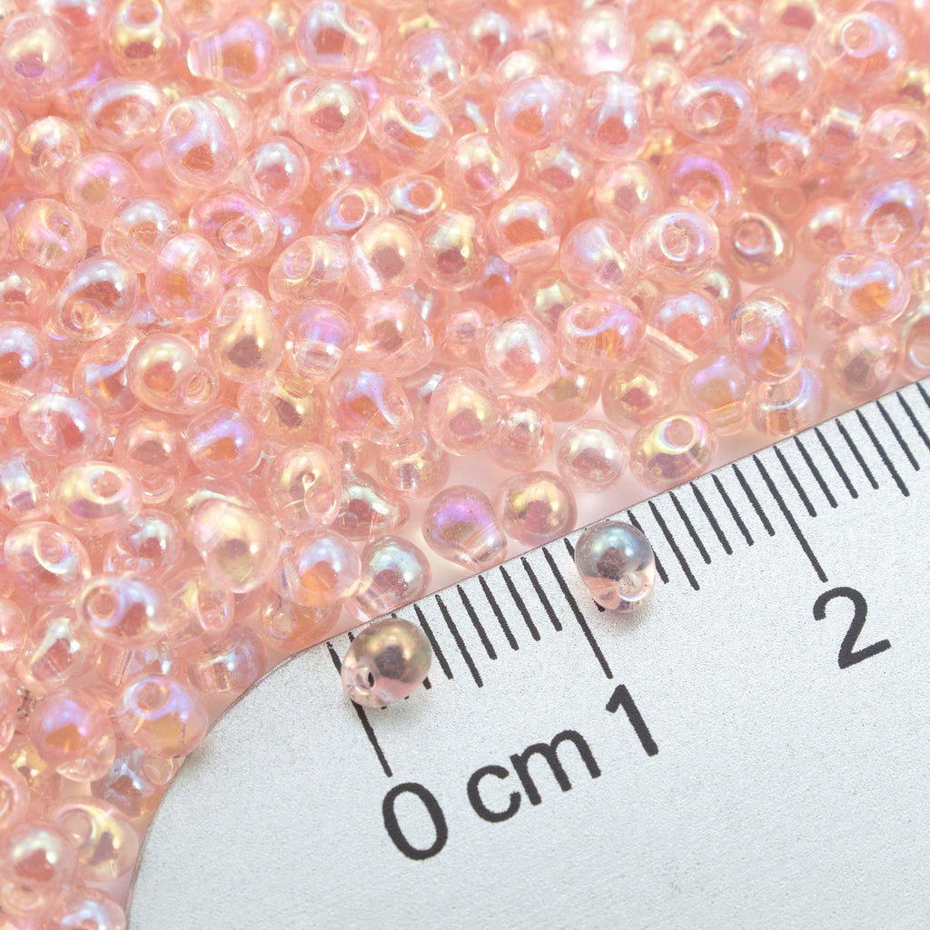 Transparent Light Tea Rose AB Drop Glass Beads - 3.4mm Miyuki Fringe - 100% Guarantee