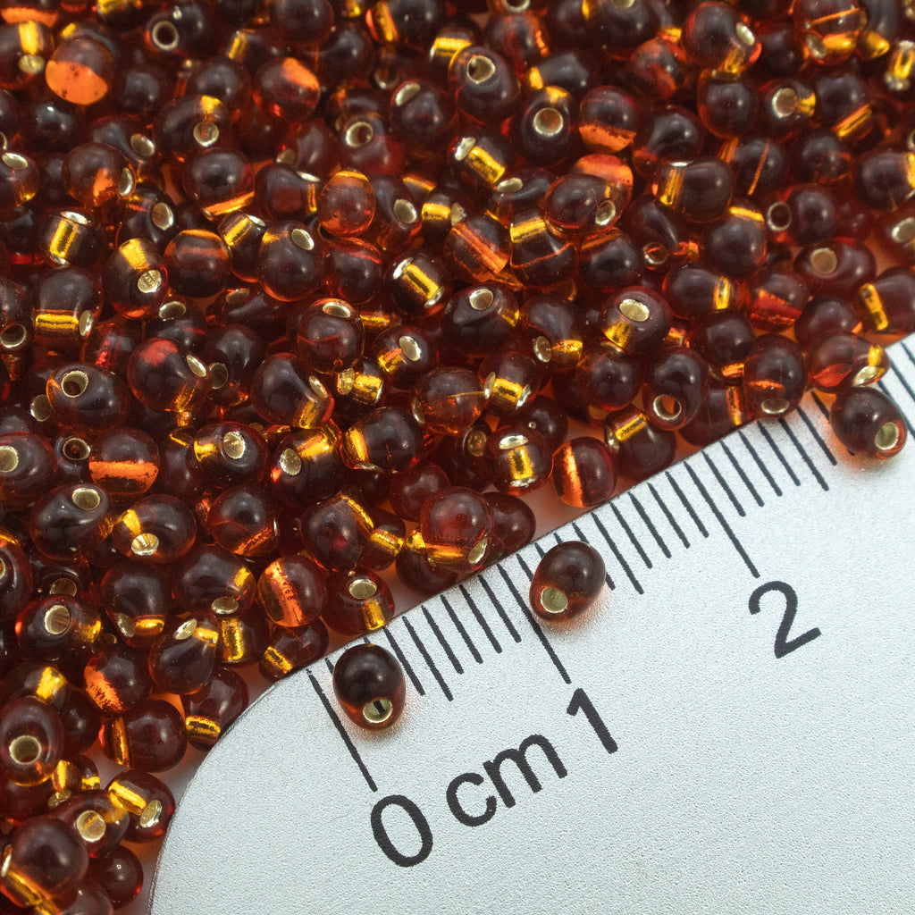 Silver Lined Dark Topaz Drop Glass Beads - 3.4mm Miyuki - 100% Guarantee