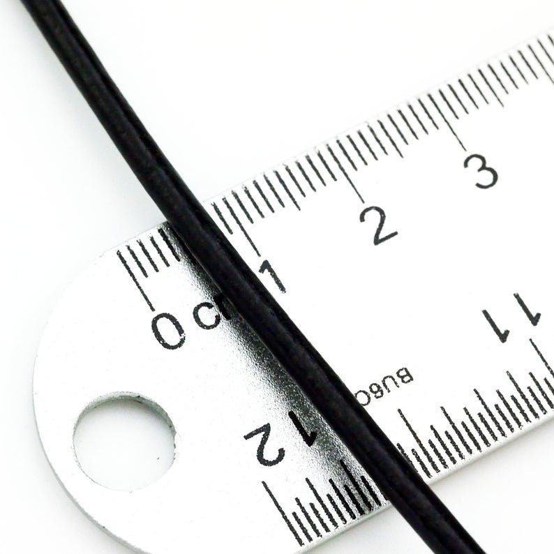 Black Indian Leather Cord - By The Yard in 0.5mm, 1mm, 1.5mm, 2mm, 3mm
