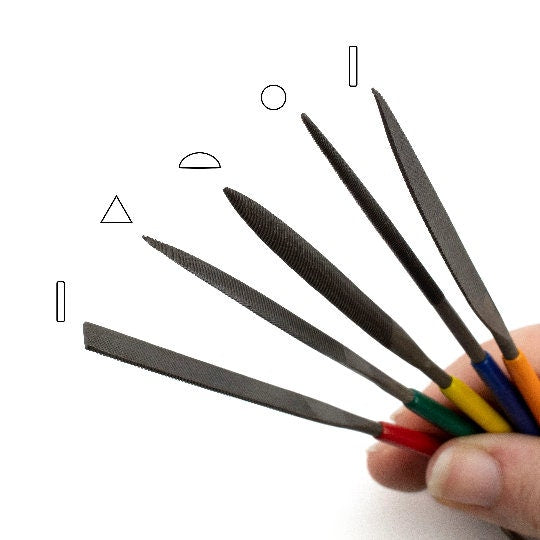 Steel File Set - 5 Different File Shapes - Basic or Advanced Metal Work