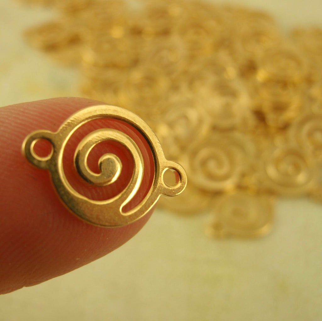 10 Swirly Circle Links - 10mm, 14mm, 17mm - Silver Plated or Gold Plated - 100% Guarantee