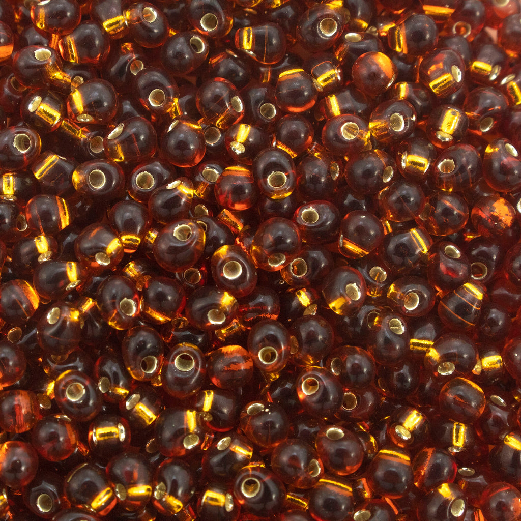 Silver Lined Dark Topaz Drop Glass Beads - 3.4mm Miyuki - 100% Guarantee