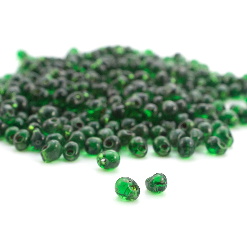 Transparent Green Picasso Drop Glass Beads - 3.4mm Miyuki Seedbead - 100% Guarantee
