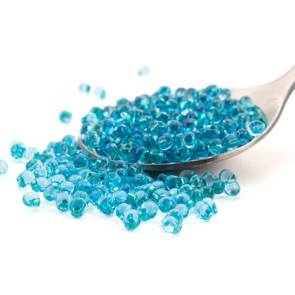 Miyuki Sparkling Aqua Green Lined Aqua Drop Beads - 3.4mm 100% Guarantee