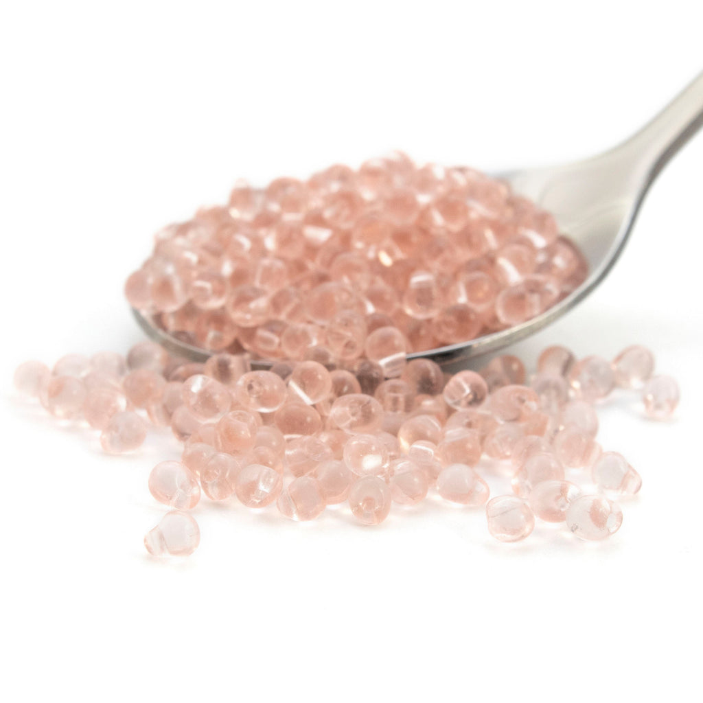 Transparent Light Tea Rose Drop Glass Beads - 3.4mm Miyuki Tear Drops - 100% Guarantee
