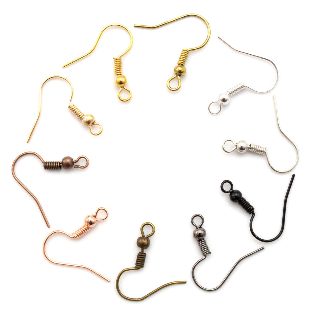 Half Price Sale 12 pairs Ear Wires - Special Purchase - Color Mix Bead and Coil - 100% Guarantee