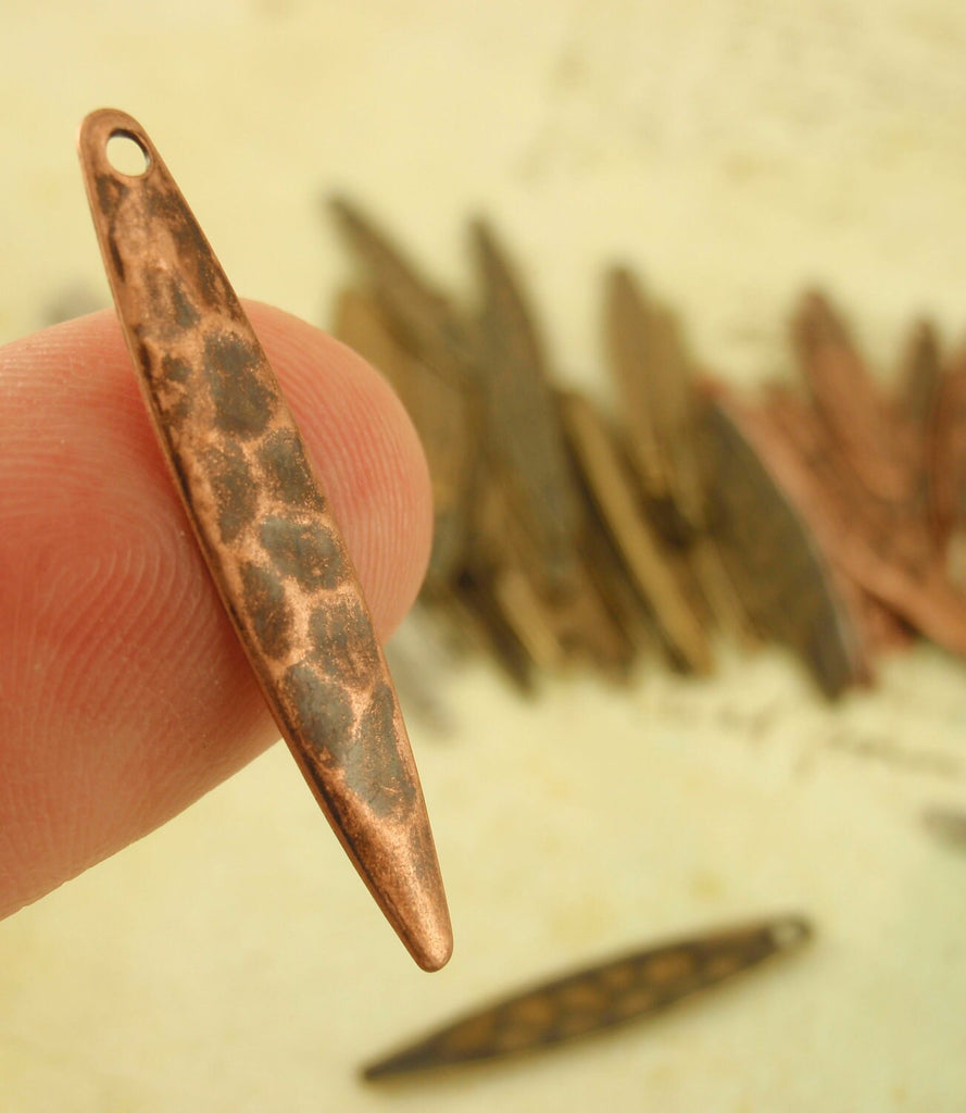 20 Hammered Marquise Leaf Drops 28mm X 5mm Charms in Antique Silver, Antique Gold and Antique Copper - Perfect for Earrings - 100% Guarantee