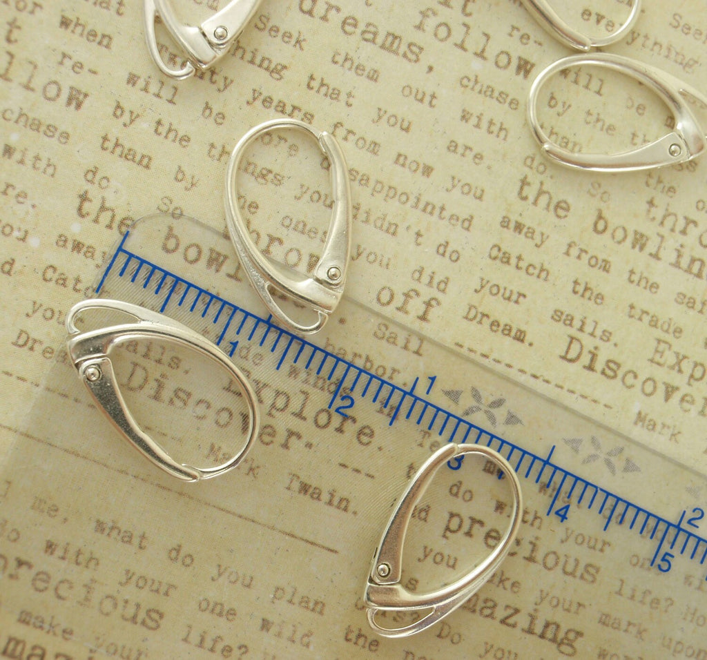 1 Pair Sterling Silver Leverback Ear Wires - Interchangeable
