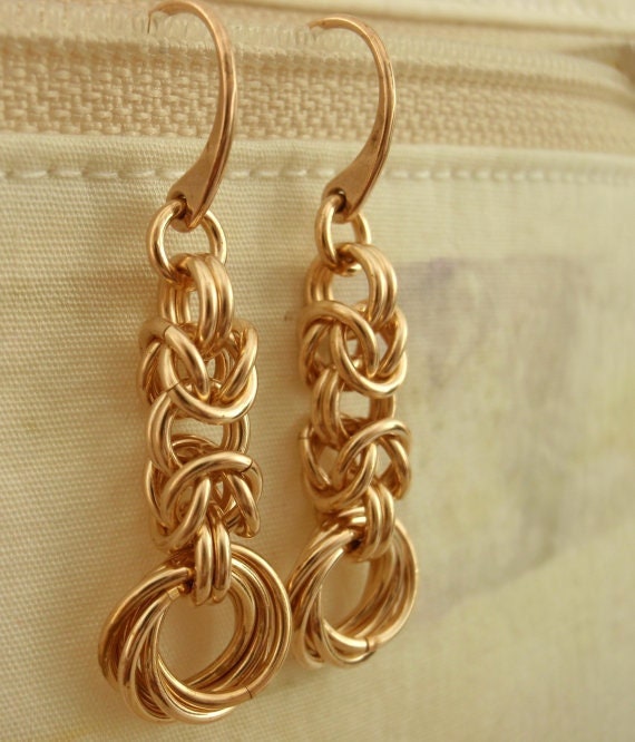 Bronze Earring Kit - Byzantine Rose Chainmaille for Beginners
