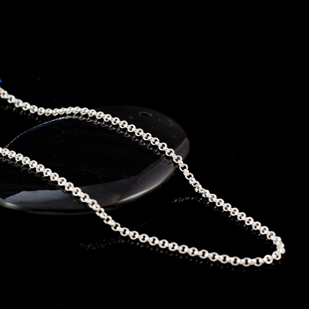 Sterling Silver Rolo Chain - 2.1mm - Custom Finished Lengths or By The Foot - Made in the USA Chain