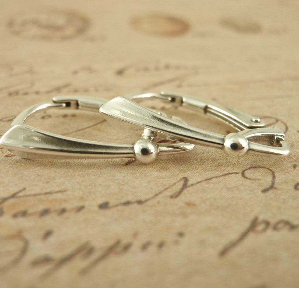 1 Pair Sterling Silver or Antique Sterling Silver Art Deco Leverback Ear Wires - Made in the USA