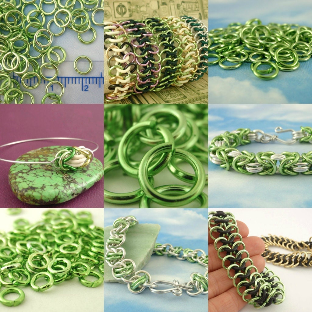 100 Pastel Plus Aluminum Jump Rings 14 gauge 10mm OD or 12 gauge 12mm OD Economical and Lightweight Links
