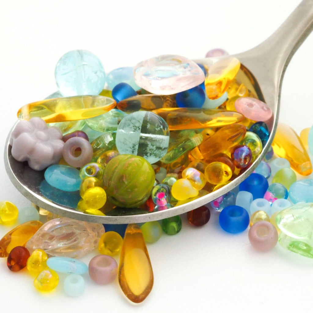 Prairie Bead Mix - A Soup of Japanese Seed Beads and Czech Pressed Glass Beads
