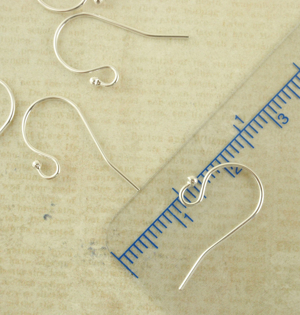 2 Pairs Sterling Silver 2mm Ball Ear Wires - Made in the USA in 3 Finishes - Shiny, Antique and Black