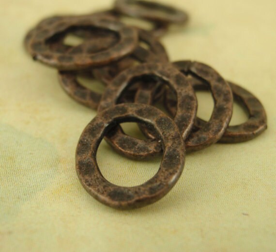 6 Hammered Oval Link Components- 14mm X 10mm - 7 Finishes - 100% Guarantee
