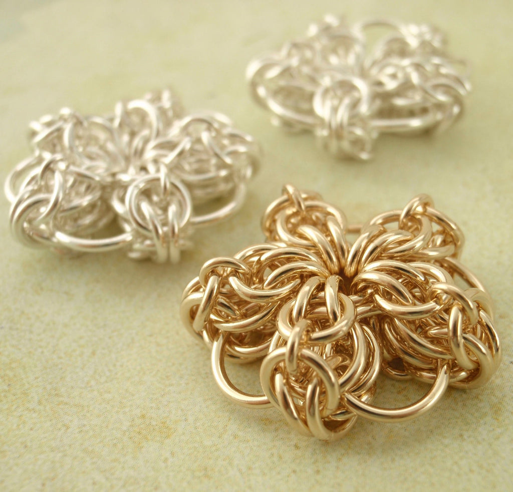 Pendant Kit in Sterling Silver or 14kt Gold Filled Celtic Flower Intermediate Chainmaille Jewelry Creating