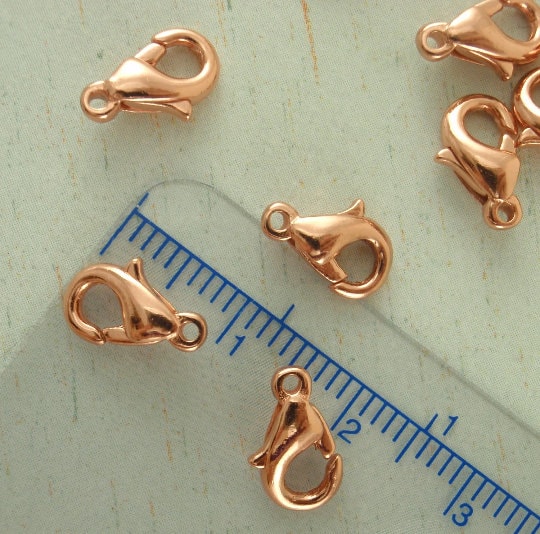 4 Lobster Clasps - Teardrop Style in 4 Sizes in Silver, Gold, Antique Gold, Copper or Gunmetal Plated Brass - 100% Guarantee