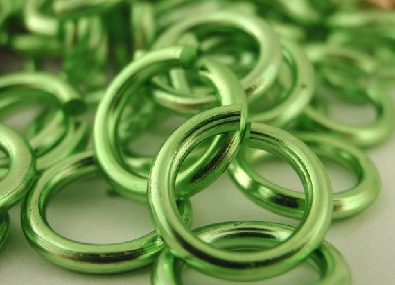 Aluminum Jump Rings 14 gauge 10mm OD Economical - Red, Blue, Pink, Gold, Silver, Green, Black, Purple