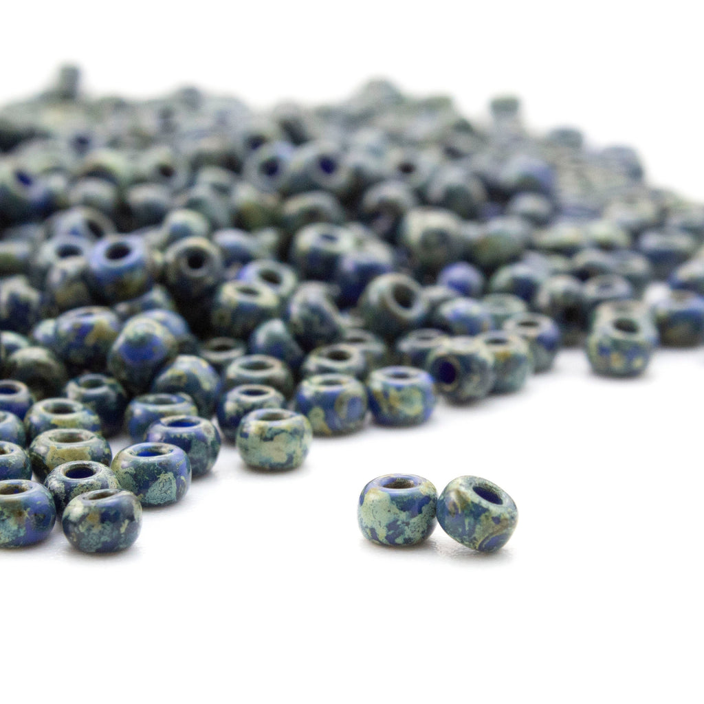 Opaque Dark Teal Picasso Miyuki 6/0 Glass Seed Beads - 100% Guarantee