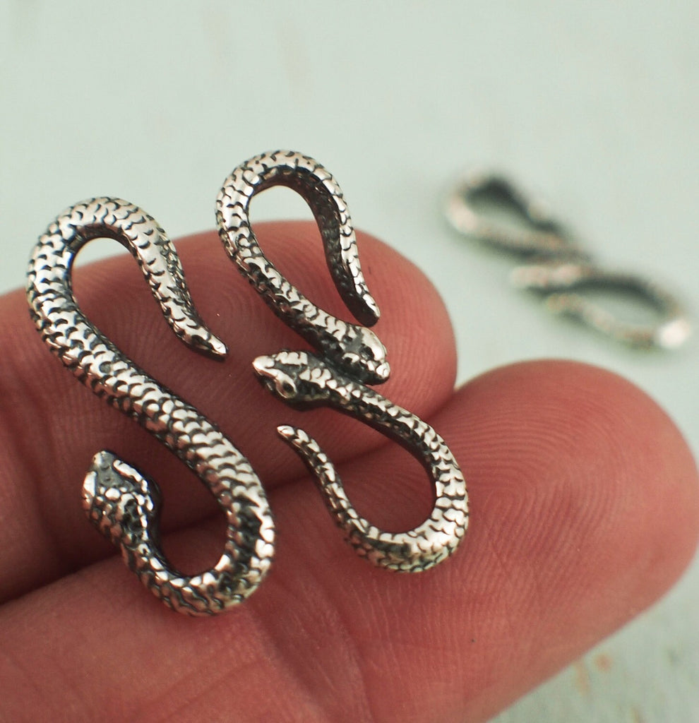 Snake S-Hook Clasp - Sterling Silver - Made in the USA - 100% Guarantee