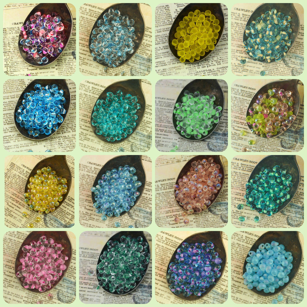 Miyuki Mint Green Lined Aqua Miyuki Drop Glass Beads