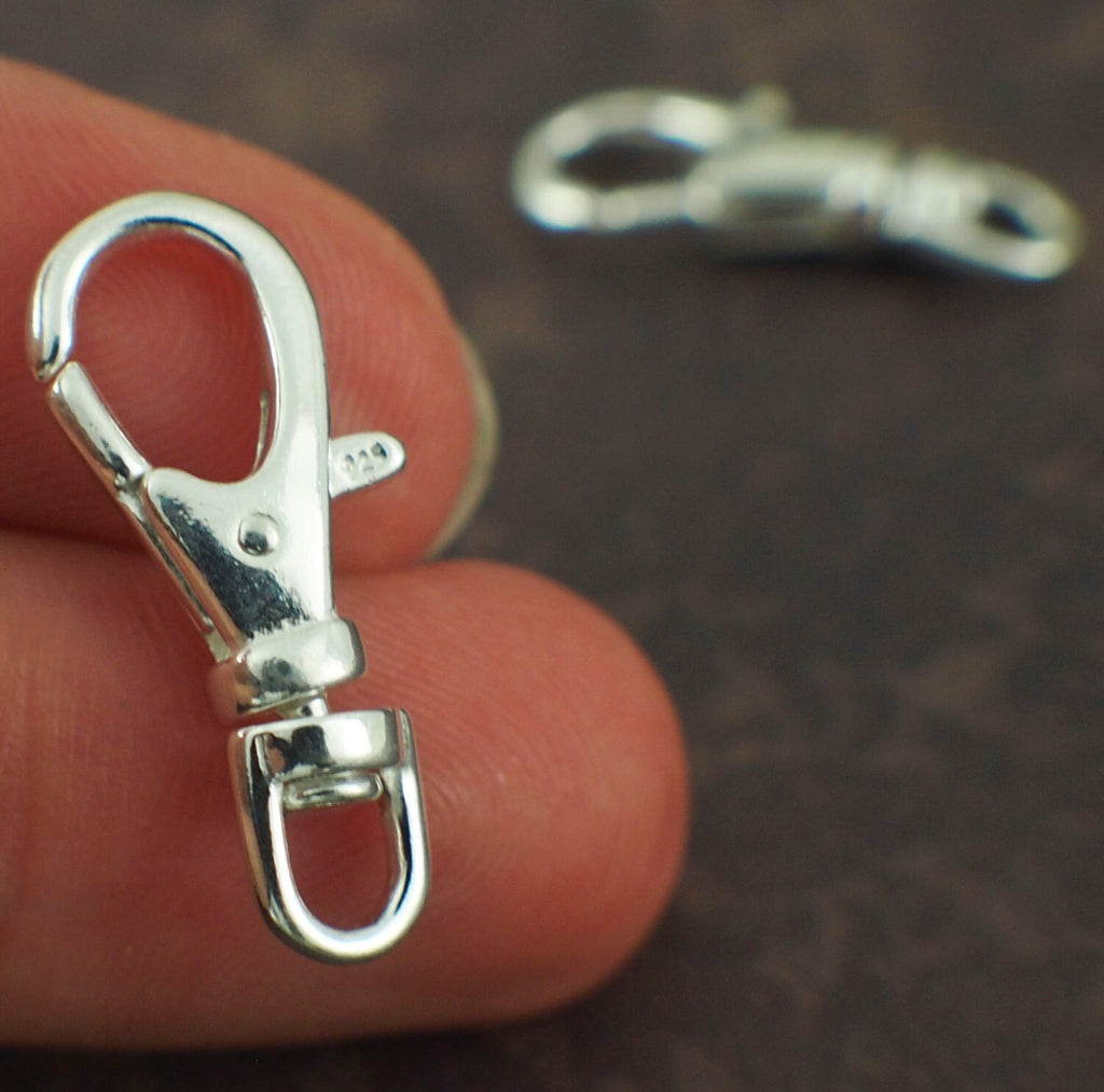 1 Sterling Silver Swivel Lobster Clasp - Large 23mm X 10mm - 100% Guarantee