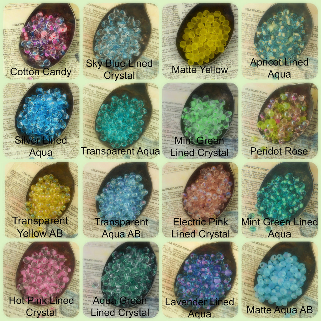 Miyuki Mint Green Lined Aqua Miyuki Drop Glass Beads
