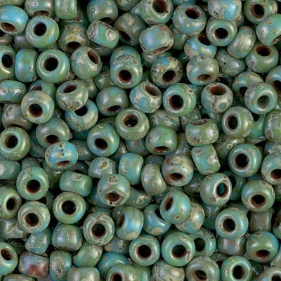 Miyuki 6-4514 Seed Beads 6/0 Turquoise Blue Picasso - 100% Guarantee