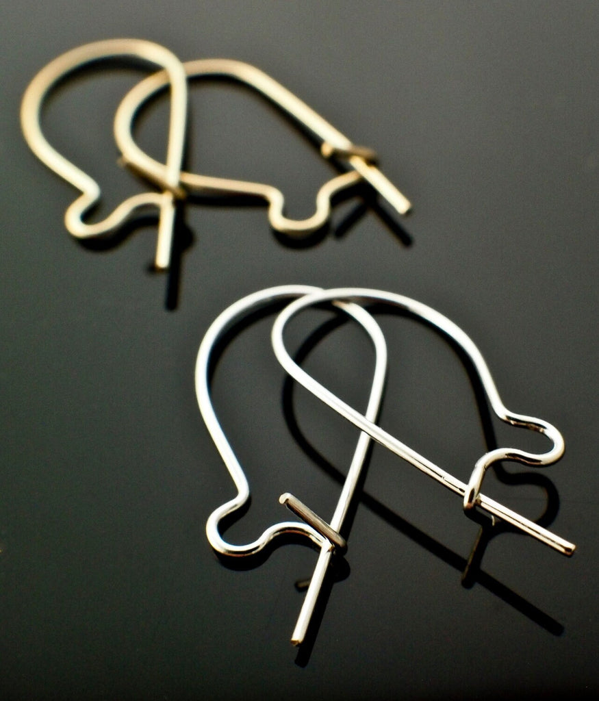 5 Pairs 14kt Yellow Gold Filled, 14kt Rose Gold Filled, Sterling Silver or Antique Sterling Silver Kidney Ear Wires - Made in the USA