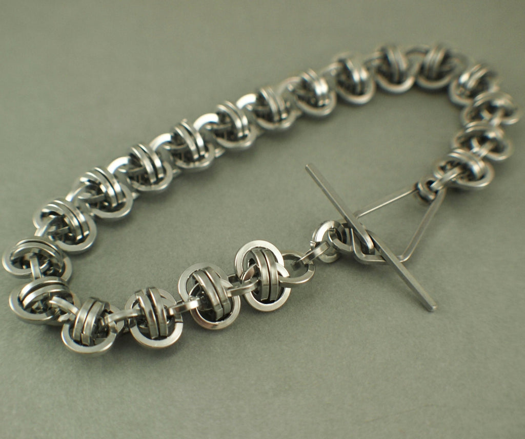 Kit Square Aluminum Barrel Weave Chainmaille Bracelet Beginner Jewelry Creating
