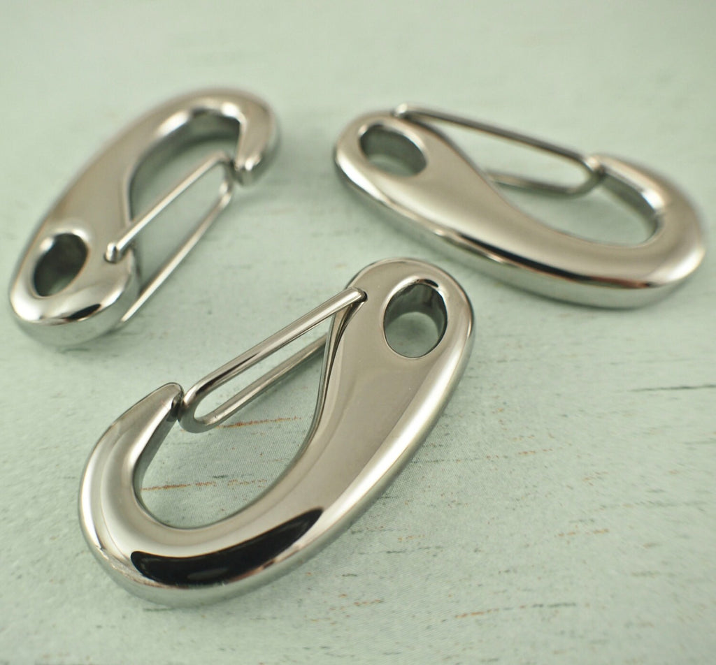 1 Unique Shrimp Style Lobster Clasp - Stainless Steel - Triggerless, Sturdy and Shiny - Best Commercially Made - 100% Guarantee