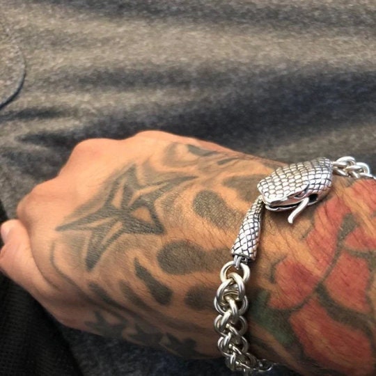 1 Sterling Silver Snake Hook Clasp - Large 37mm X 10mm - Shiny or Antique - 100% Guarantee