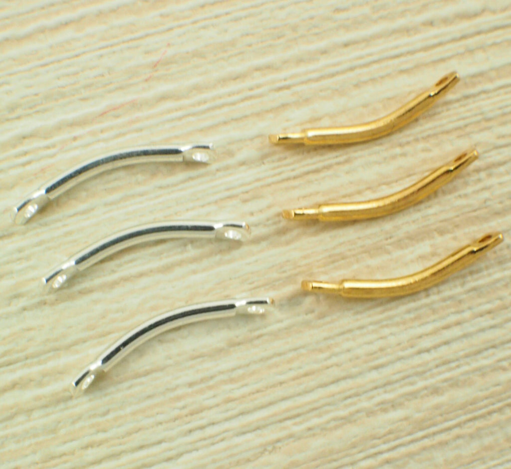 15 Curved Bar Links - 11mm X 2mm Silver Plated or Gold Plated - 100% Guarantee