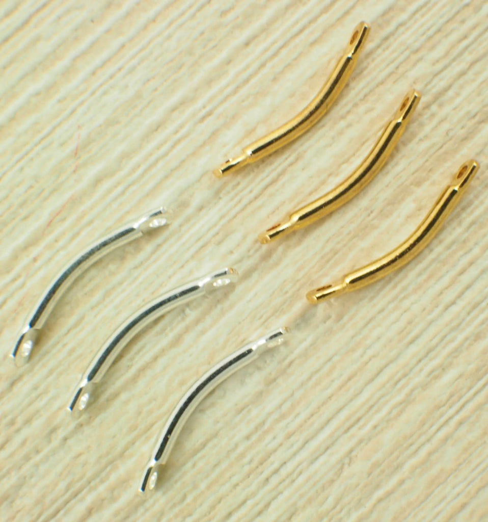 15 Curved Bar Links - 11mm X 2mm Silver Plated or Gold Plated - 100% Guarantee