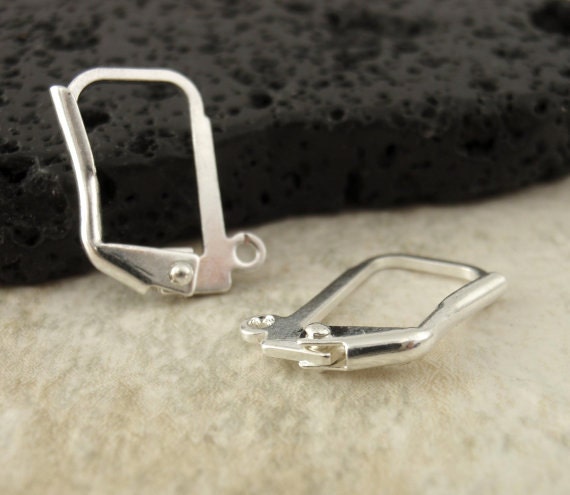 Leverback Ear Wires 4 Pairs Petite Angle with Plain Front in Gold Plate, Silver Plate, Antique Gold, Gunmetal