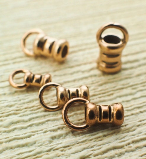 10 Bronze Cord Crimp Ends - Made in the USA You Pick Size 1mm, 1.5mm, 2mm, 2.5mm, 3mm