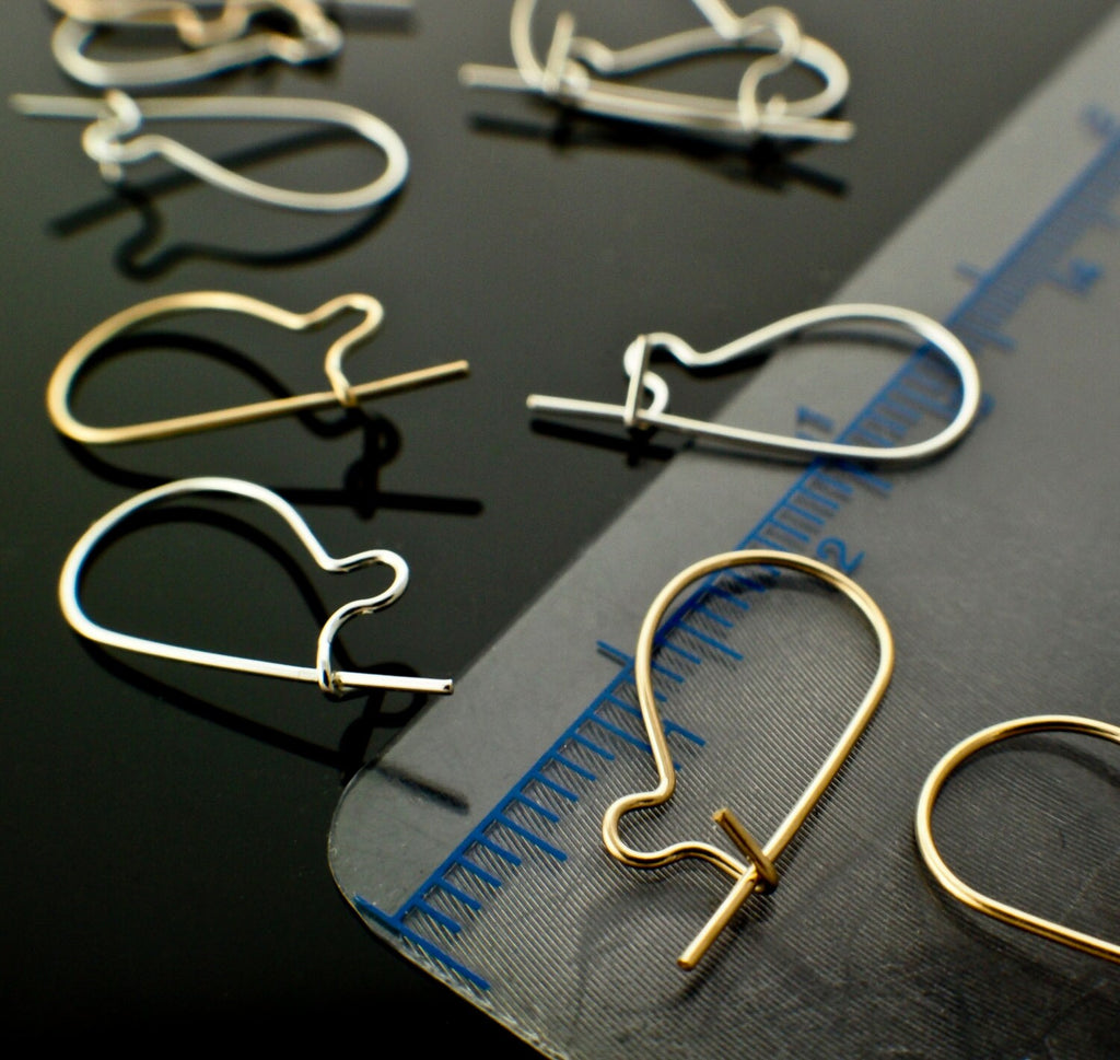 5 Pairs 14kt Yellow Gold Filled, 14kt Rose Gold Filled, Sterling Silver or Antique Sterling Silver Kidney Ear Wires - Made in the USA