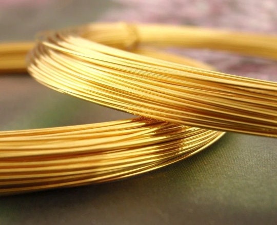 24kt Gold Plated Wire with Copper Core - Half Hard - You Pick Gauge 18, 20, 22, 26 - 100% Guarantee