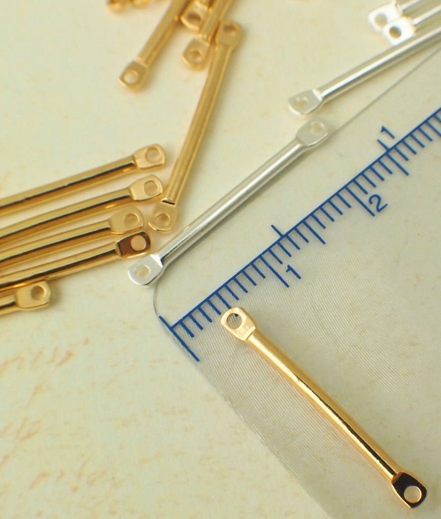25 Straight Bar Links - 22mm x 2mm - Silver Plated or Gold Plated - 100% Guarantee