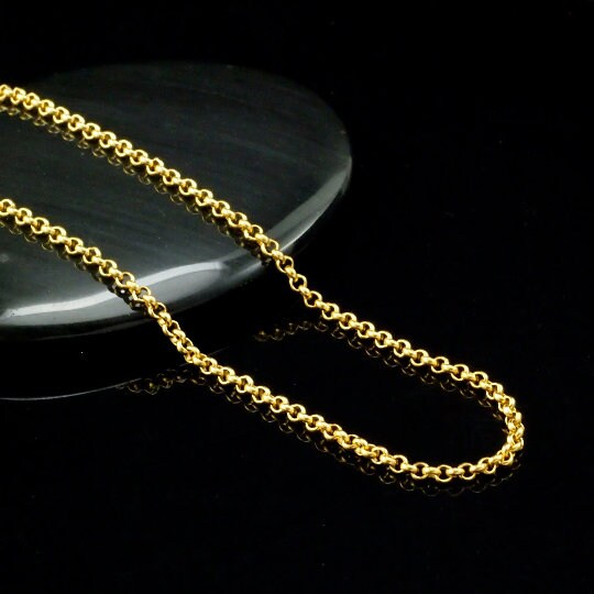 2mm 14kt Gold Filled Rolo Chain - Custom Finished Lengths or By The Foot - Made in the USA - Any Length Chain