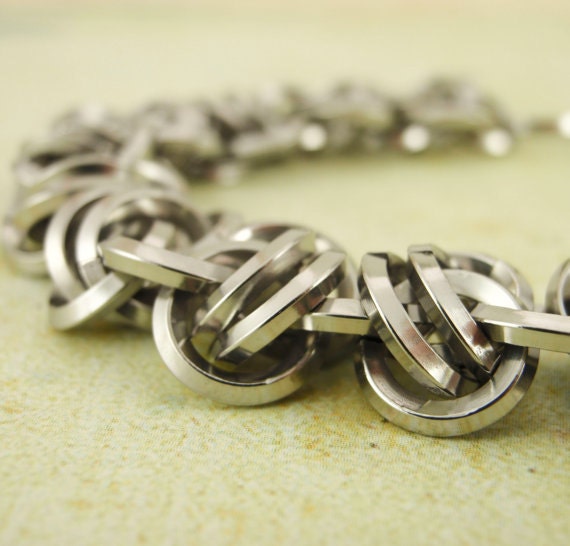 Grand Square Twist of Fate Bracelet Kit Beginners Square On Edge Stainless Steel Chainmaille Jewelry Creating