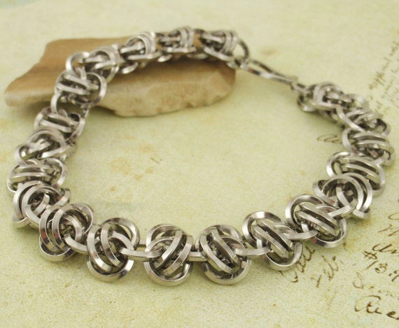 Grand Square Twist of Fate Bracelet Kit Beginners Square On Edge Stainless Steel Chainmaille Jewelry Creating