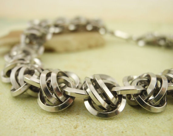 Grand Square Twist of Fate Bracelet Kit Beginners Square On Edge Stainless Steel Chainmaille Jewelry Creating