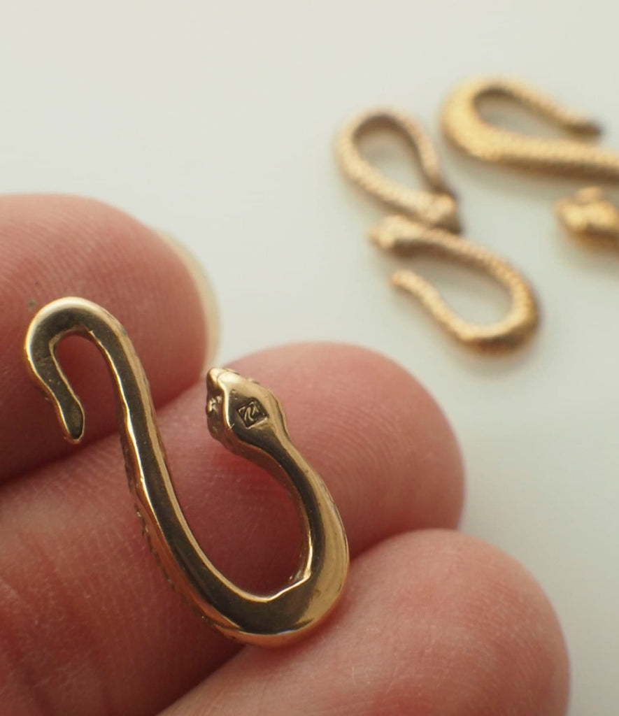 1 Cast Bronze Snake S-Hook Clasp - You Pick Style - Made in the USA - 100% Guarantee