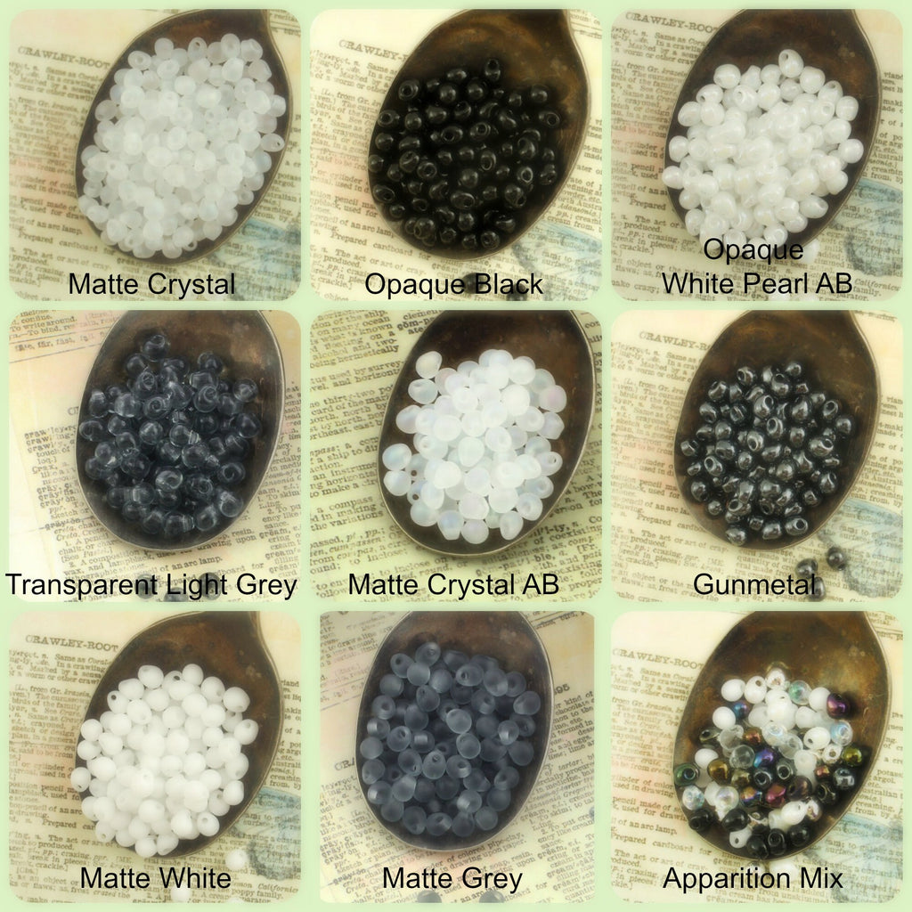 Miyuki Gunmetal Drop Glass Beads