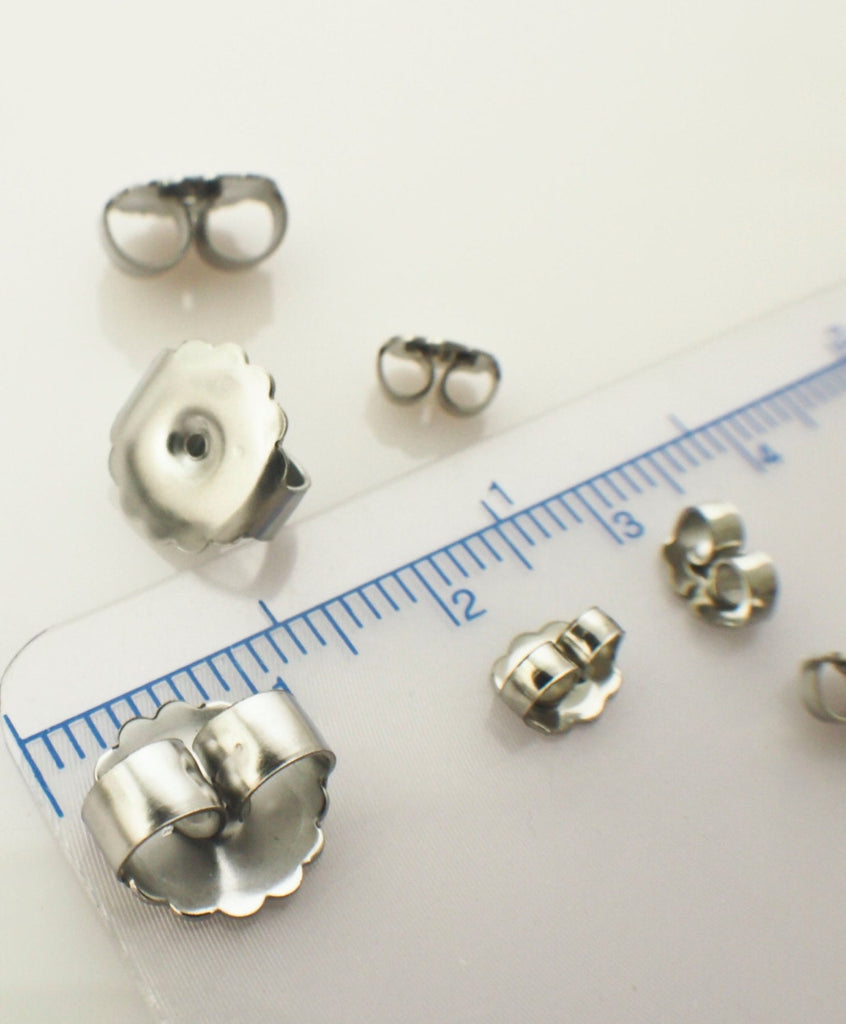 20 pairs Surgical Stainless Steel Earring Posts KIT 1.5mm, 3mm, 6mm, 8mm, 10mm, 12mm, 14mm Pad - Glue On - Hypoallergenic - Silver or Gold
