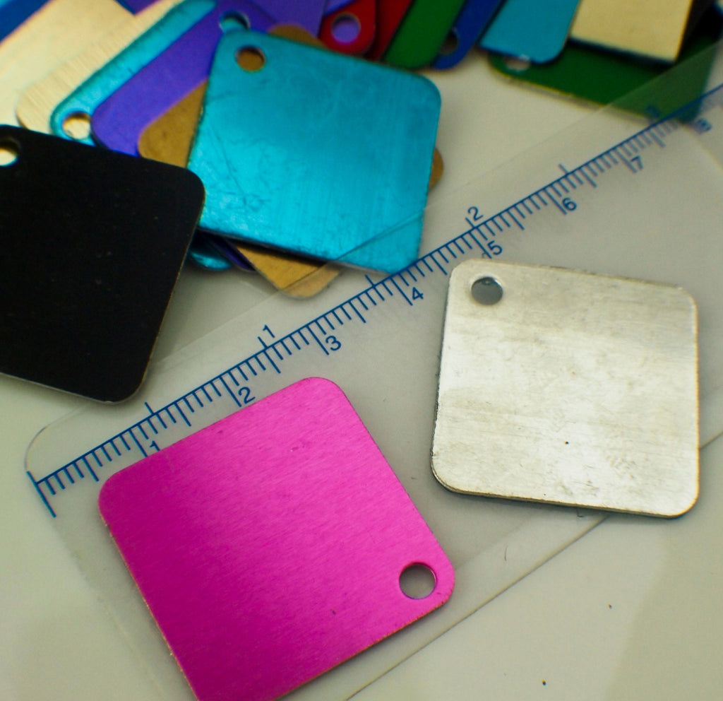 25 Economical Aluminum Square 25mm - Use as Discs, Blanks, Tags - Lightweight - 100% Guarantee
